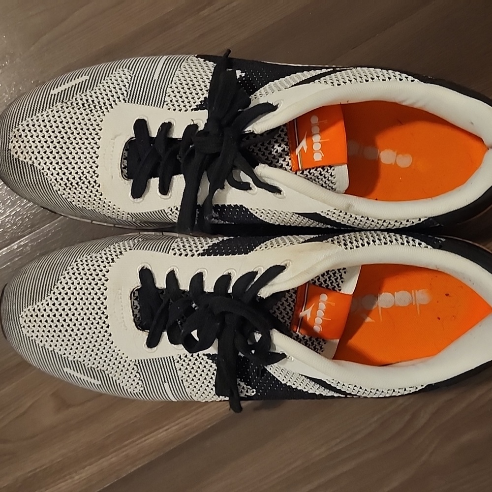 Diadora Black and White Patterned Sneakers